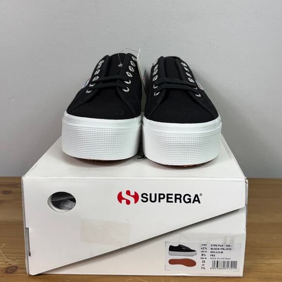 New Superga 2790 Platform Sneakers in Black Women's Size 10 - Picture 10 of 10